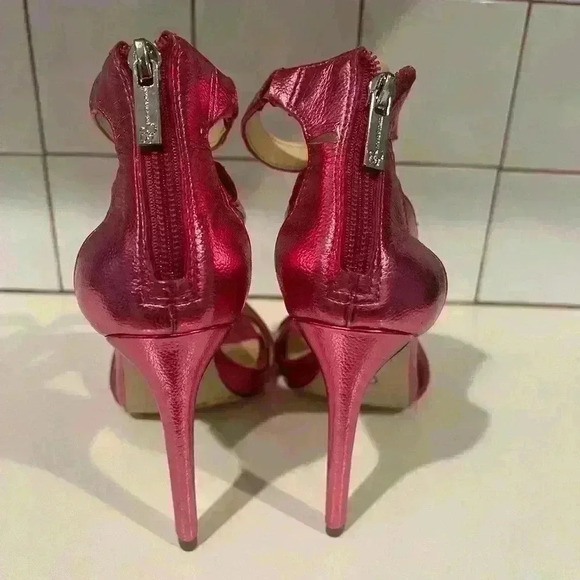 Jessica Simpson Hot Pink Open Toe Heels with Ankle Strap- Size 6.5- NWT - Picture 2 of 6